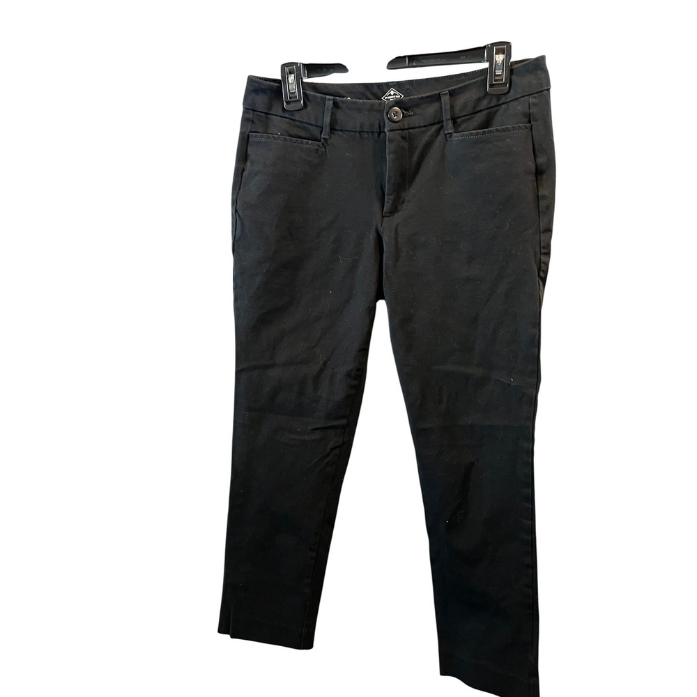St Johns Bay Womens Black Straight Leg Stretch Cotton Pants Size 10 RN93677 - Picture 1 of 7